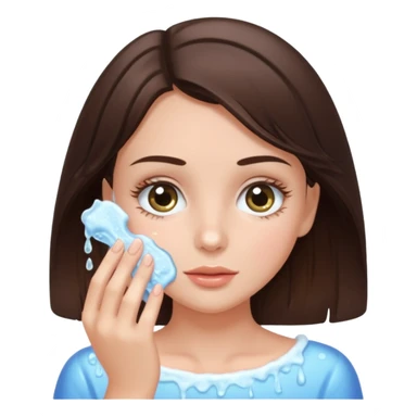 Brunette girl washing her lashes sticker