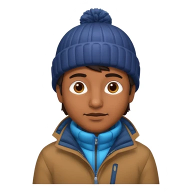 indian guy wearing a winter hat and winter jacket sticker