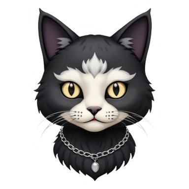 Goth cat with silver item  sticker