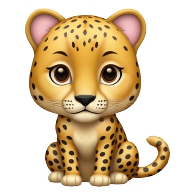 Cheetah with gold ombré glitter sticker
