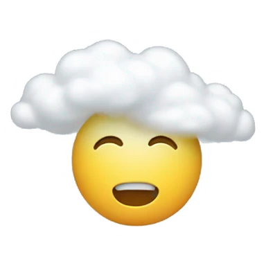 "Head in the Clouds" Emoji: A little face with clouds around its head, as if it were floating in thoughts. It represents being distracted or daydreaming. sticker