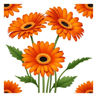 single Vibrant Orange Gerbera Daisy, straight stem sticker