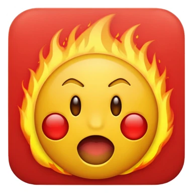 Crée moi un emoji qui crache du feu par la bouche et qui est en colère avec le front tout rouge et les emoji normal jaune là tout rond sticker