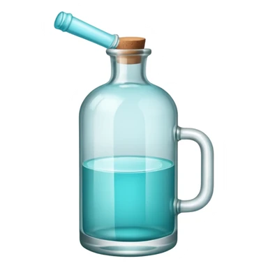 A bottle of vodka emoji with a handle and a window and a different color. sticker