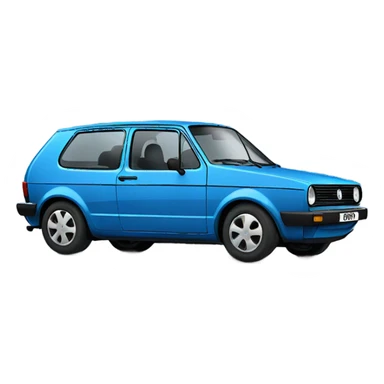 Blue Volkswagen Golf sticker