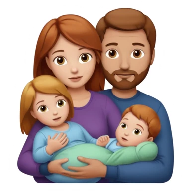 A mother and father with a baby - the mother has reddish-brown hair, father has brown hair and baby has blonde hair sticker