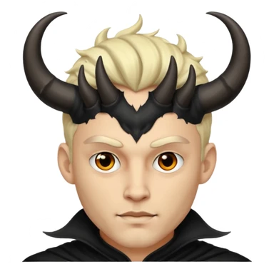 Black Horns on male halloween sticker