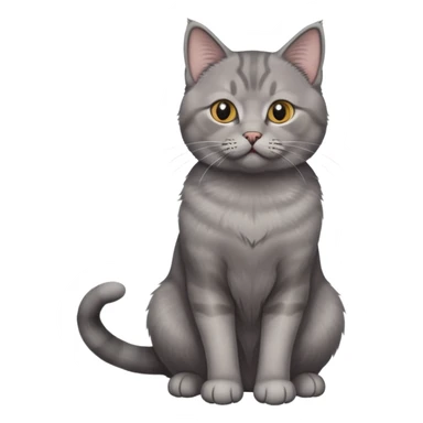 grey scottish cat sitting on his bottom with his hind leg up sticker