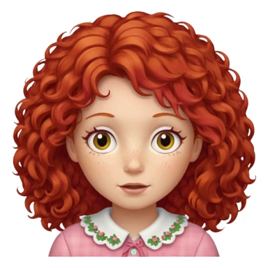 strawberry shortcake the character but with wild eyes and frizzy hair to mimic an insane person sticker