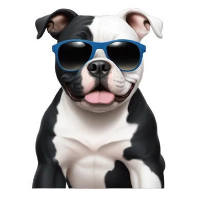Black American Bully with sunglasses sticker