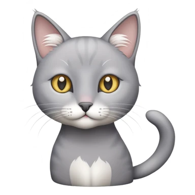 most grey skinny cat with a little bit of whi sticker