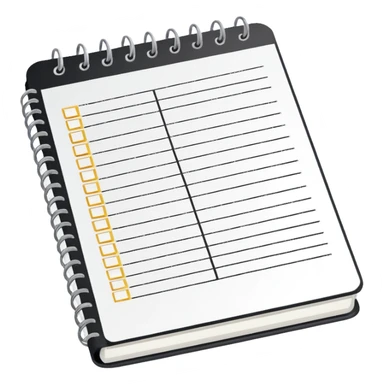 notebook with tasks checklist no rivets at the top sticker