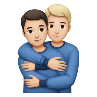 Two males hugging for comfort sticker