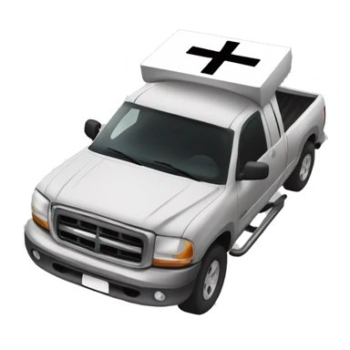 Lifted Pickup truck with Christian cross sticker