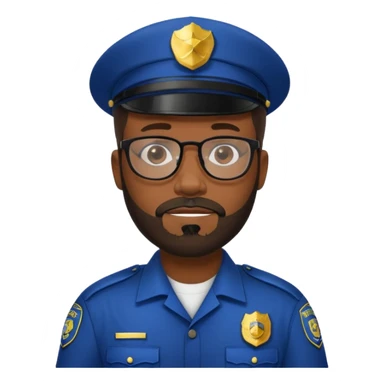 Police officer with glasses and beards black man sticker