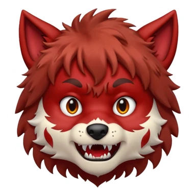 Wolf Boy Red Scared sticker