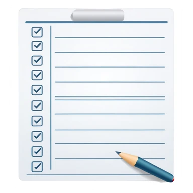 worksheet-style paper with checkboxes and horizontal lines, like a classroom handout sticker