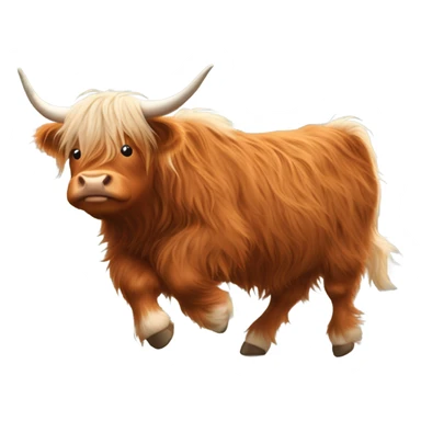 Highland cow running from tractor  sticker