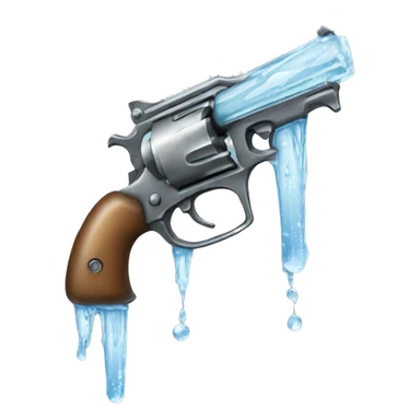 frozen pistol, icicles dripping sticker