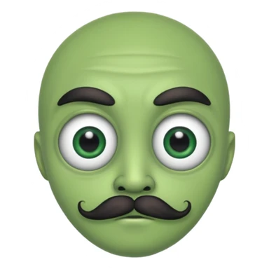 alien with mustache sticker