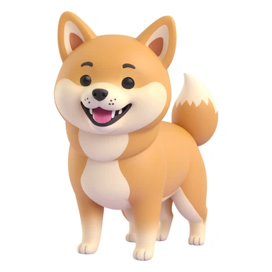 shiba inu standing, laughing sticker