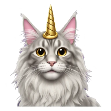 Maine coon cat with wings and unicorn horn sticker