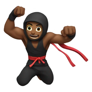 male Ninja Warrior athlete punching, captured mid-air sticker