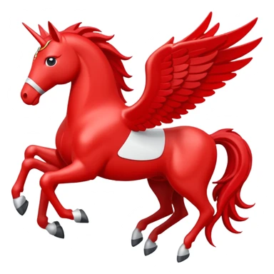 Mobil red Pegasus with white outline sticker