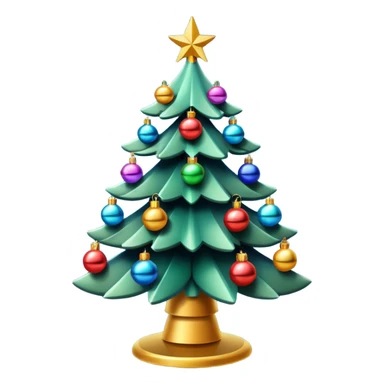 Christmas tree, decorated with futuristic decorations  sticker
