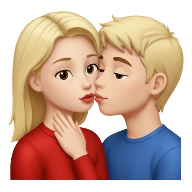 Girl kissing a boy sticker
