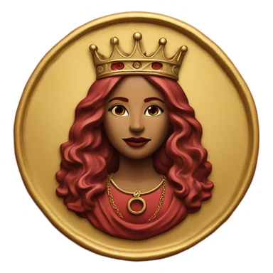 queen wax seal red crack broken circle sticker