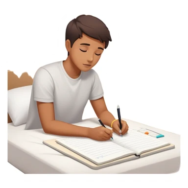 A person stands in a slightly messy room, mid-action—one hand writing a brain dump, the other smoothing out a freshly made bed. Three glowing notes are pinned nearby, marking their top priorities. A planner asks, “How can I make this easier?” Their face shows focus—not stress—activated sticker