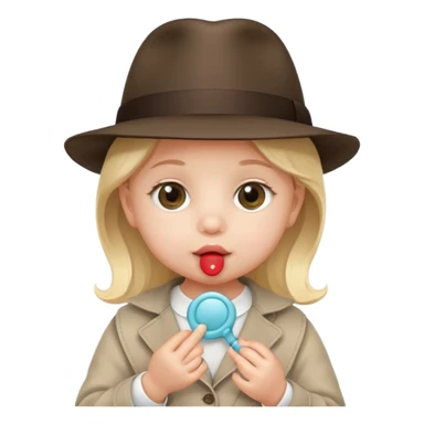 a baby girl with pacifier and fedora sticker
