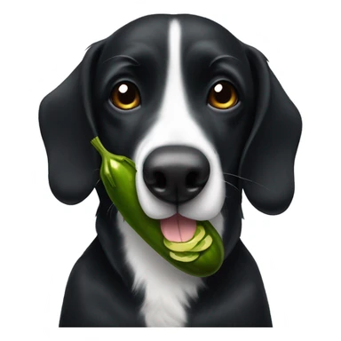 Black dog with a kangaro pickle sticker