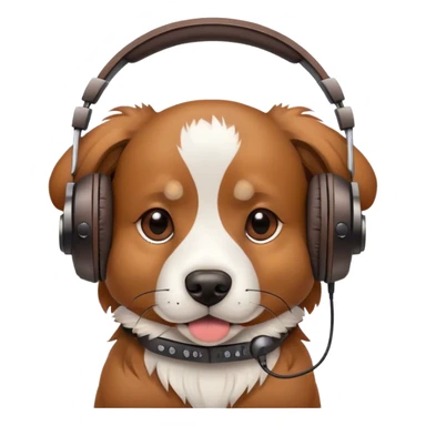 Perro con audífonos  sticker