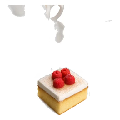 Mini tres leches cake topped with cinnamon sticker