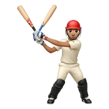 Right handed cricketer playing a straight drive shot with a cricket bat sticker