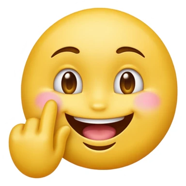 Finger biting flirty yellow emoji sticker