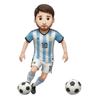 Lionel Messi dribbling a soccer ball in Argentina football jersey sticker