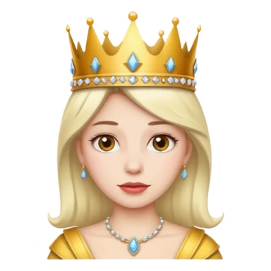 Colocha blanca con corona de reina  sticker