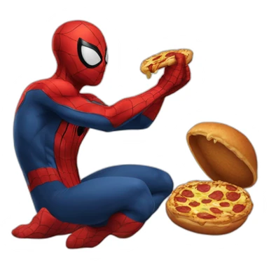 Spiderman eating humberger sticker
