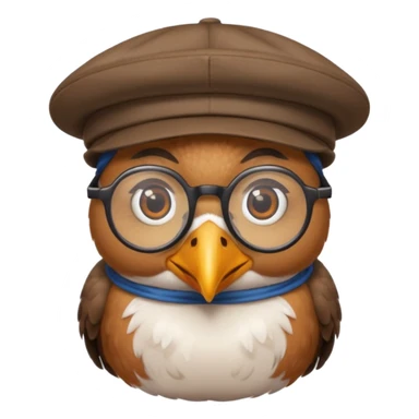 cool bird with glassess and hat sticker