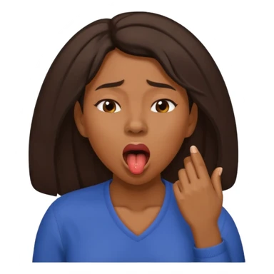 black woman Yawning with Hand on Mouth, sticker