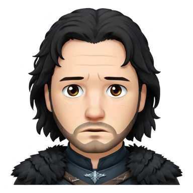 Jon Snow Sad middle age from Games of throne character face only younger sticker