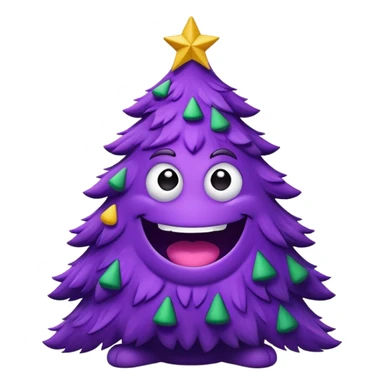 grimace large purple monster shaped like a christmas tree sticker