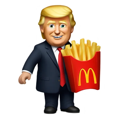 Trump holding McDonald’s French fries sticker