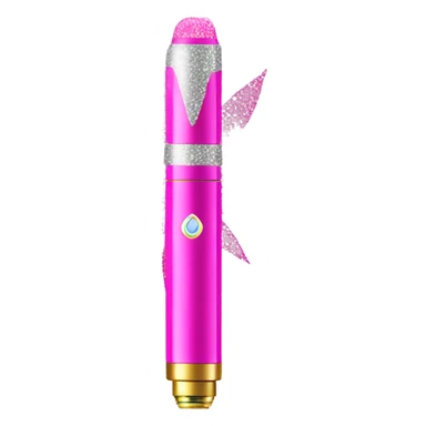 bright pink weed vape pen with glitter sticker