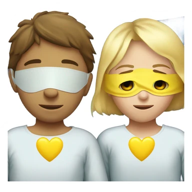 Two blonde children, sick, each in their own bed, wearing masks, one Boy, one girl,, at home, get well soon sign with yellow heart sticker