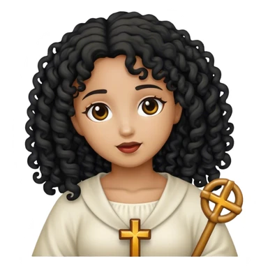 devocional girl Christ black curly sticker