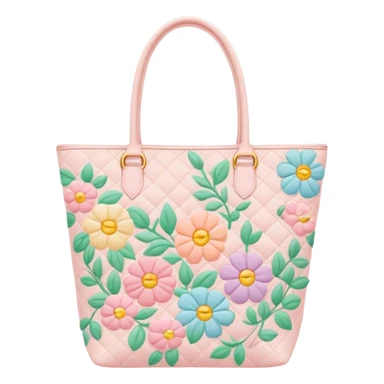 pastel floral quilted tote bag  sticker